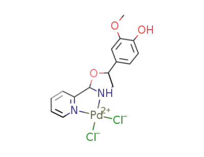 {2-methoxy-4-[2-(pyridin-2-yl)-1,3-oxazolidin-5-yl]phenol}-cis-dichloridopalladium(II)